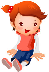 Side view of girl sitting