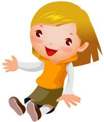 Side view of girl sitting