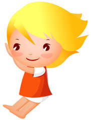 Side view of girl sitting