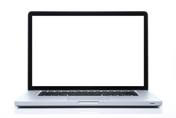 Laptop on isolated white