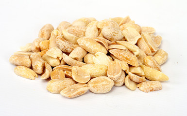 Close-up image of peanuts studio isolated on white background