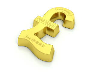 Gold bullion GB pound symbol