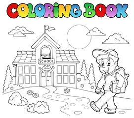 Photo sur Plexiglas Bricolage Livre de coloriage dessins animés scolaires 7