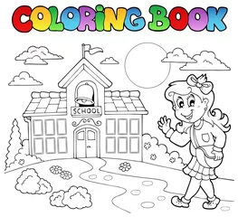 Photo sur Plexiglas Bricolage Livre de coloriage dessins animés scolaires 8
