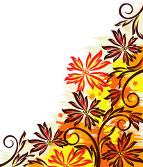 Colorful autumn design with grunge effects