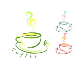 Image of Coffee Vector Illustration. Colorful logo design