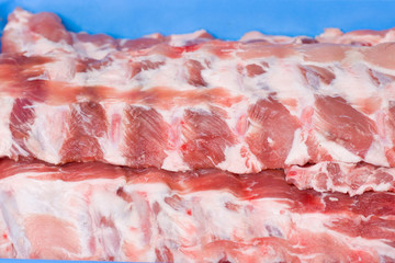 Raw pork ribs