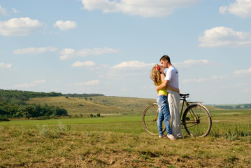 Fototapeta premium boy and girl kiss