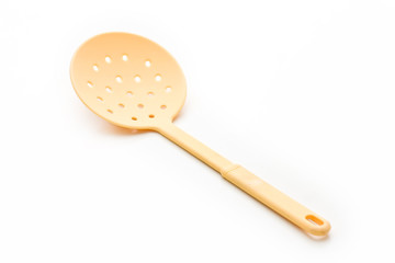 Yellow plastic ladle