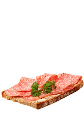 Brot mit Salami