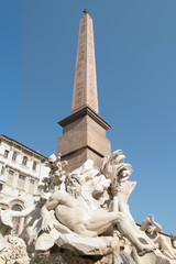 Fototapeta na wymiar Four rivers fountain (Rome, Italy)