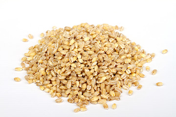Pile of Pearl Barley isolated on white