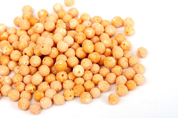 A small handful of chick-pea. Beans isolated on a white backgrou