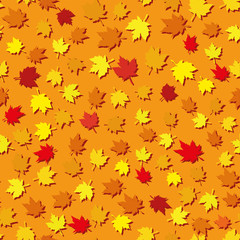 Autumn seamless background with maple leaves