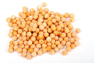 A small handful of chick-pea. Beans isolated on a white backgrou