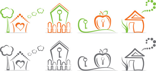 Obraz premium Home (icons), vector illustration