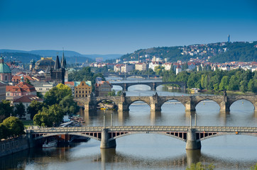La ville de Prague et la Vltava