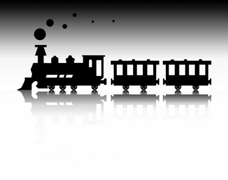 recommend clip art: Image of vector illustration of train silhouette
