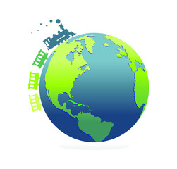 With train around the world