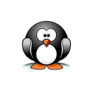 Editable vector of cartoon penguin isolated on white background