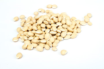 pile soybean on background