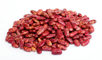 dried beans on white background