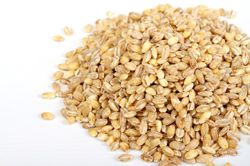 Pile of Pearl Barley isolated on white