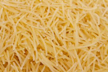close up of a dried italian pasta on white background
