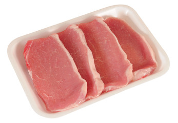 Meat packaging. Isolated