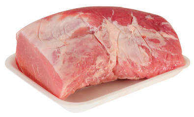 Meat packaging. Isolated