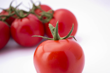 red tomato vegetable isolated on white background.