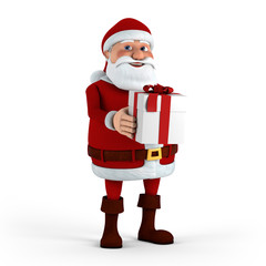 Santa Claus holding present