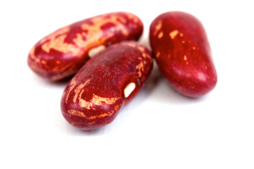 dried beans on white background