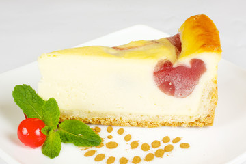 Cheesecake isolated on white