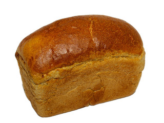 loaf of whole rye bread isolated