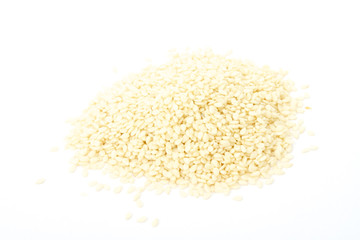 A close up on a pile of dried Sesame Seed isolated