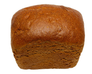 loaf of whole rye bread isolated
