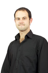 male model posing in trendy clothes