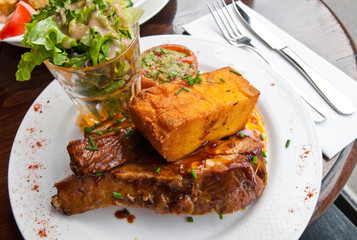 juicy grilled pork leg