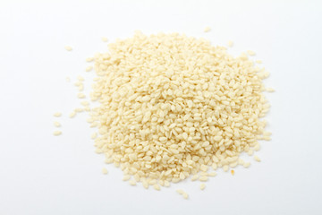 A close up on a pile of dried Sesame Seed isolated