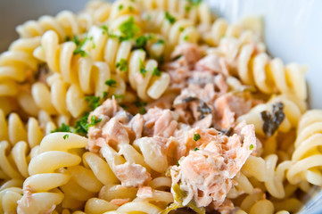 pasta and smoked salmon