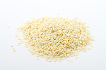 A close up on a pile of dried Sesame Seed isolated