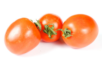 three beautiful fresh tomato