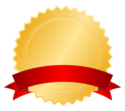 Gold blank certificate, vector illustration