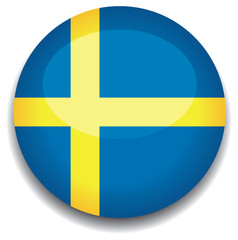sweden flag in a button