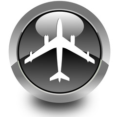 Airplain glossy icon