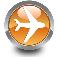 Fototapeta premium Airplain glossy icon