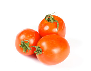 three beautiful fresh tomato