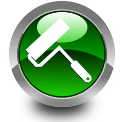 Paint roller glossy icon