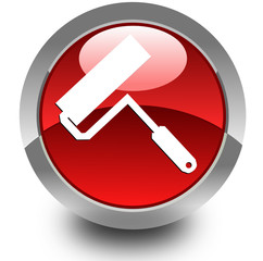 Paint roller glossy icon